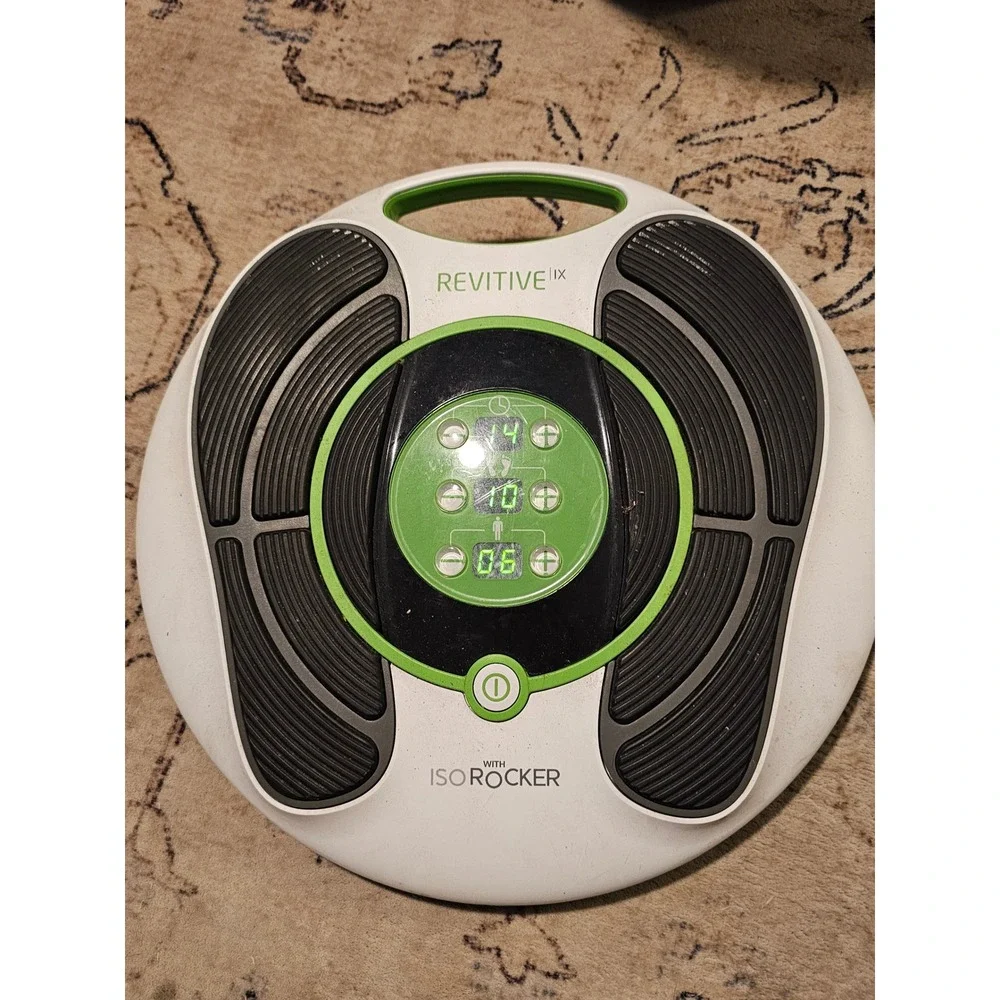 Revitive IX Circulation Booster with IsoRocker EMS Leg Foot Massager White Green